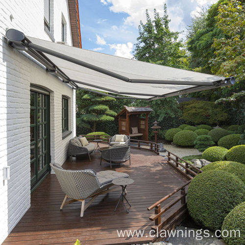 Arm Folding Retractable Awning Motorized Full Cassette